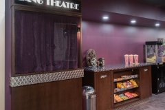 Basement-theatre-ticket-booth-and-popcorn-station-with-purple-walls-and-carpet